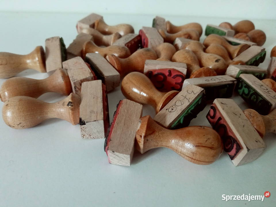 Stare drewniane pieczątki zestaw