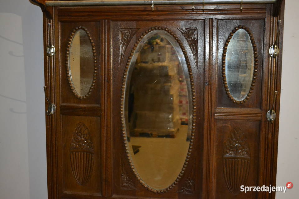 wieszak garderoba secesyjna 1930 dąb Meble Będzin