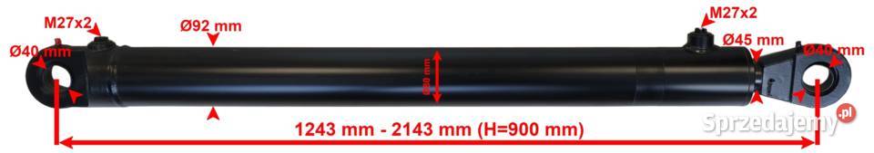 Polski Siłownik Hydrauliczny 80x45 SKOK 900 TUR