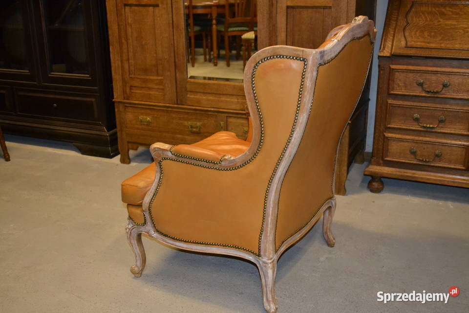 fotel ludwikowski skóra pikowania śląskie Będzin