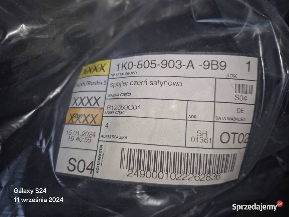 VW Golf V 0309 Spojler hokej zderzaka PRZÓD Cedynia