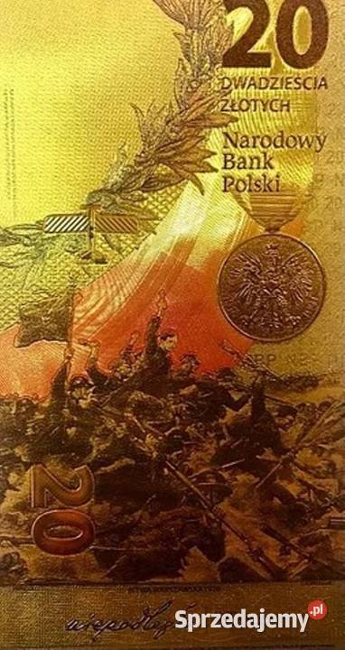ZŁOTO 24 Karat Banknot BITWA Warszawska Jan Sosnowiec