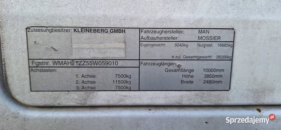 MAN TGA IZOTERMAAGREGATWINDA 2005r Poznań sprzedam