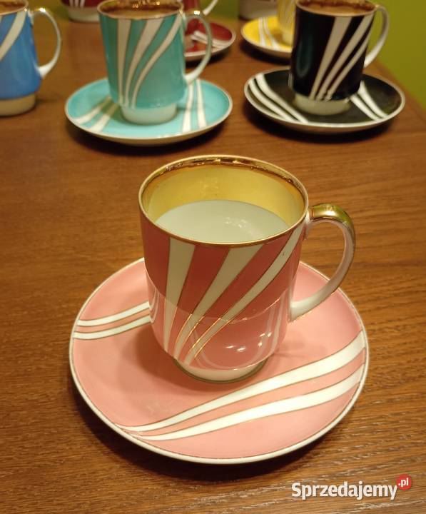 Serwis do kawy Krokus proj Wincenty Potacki Porcelana i szkło Kielce