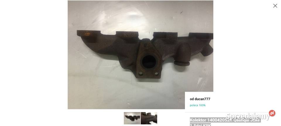 Kolektor 140042052R Qashqai Juke 15dci K9KD430 Jelcz-Laskowice