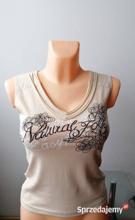 DAMSKI BEŻOWY TOP Z HAFTEM R UNIWERSALNY Łódź