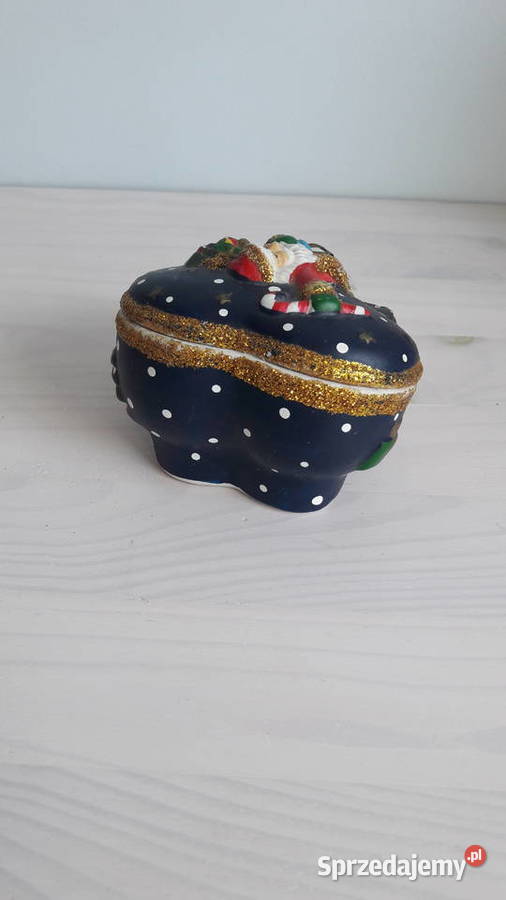 Pojemnik ceramiczny świąteczny z mikołajem w