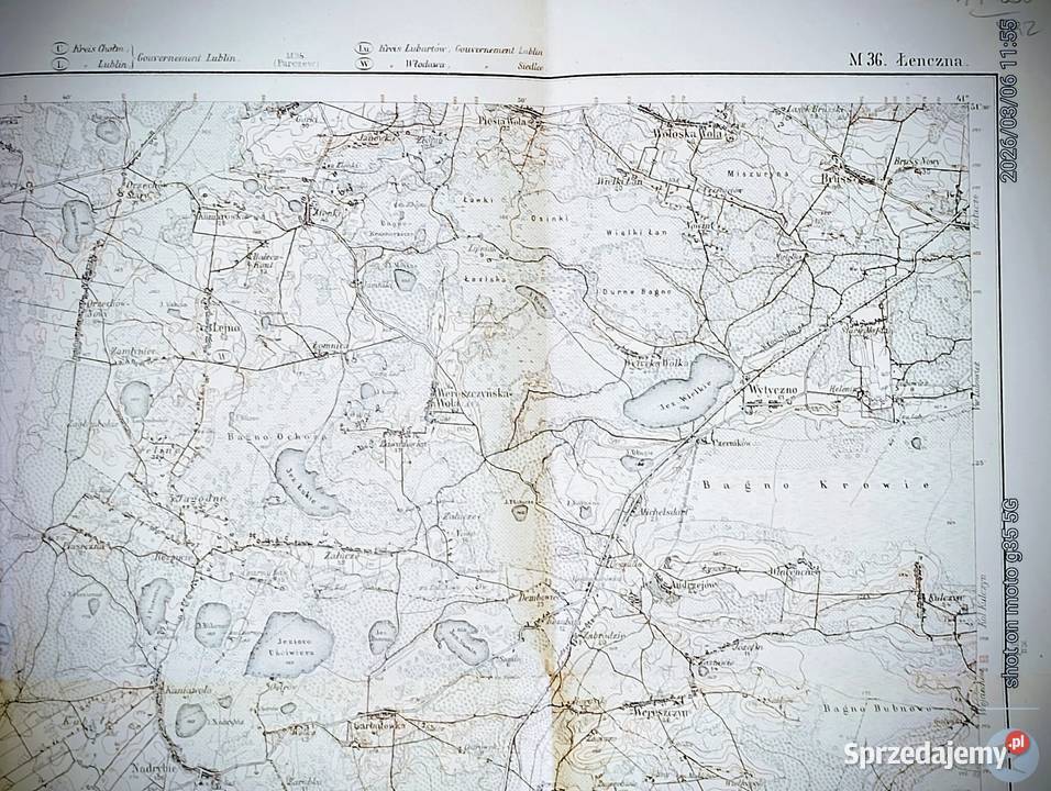 Pruska mapa sztabowa okresu wielkiej wojny Bychawka Trzecia