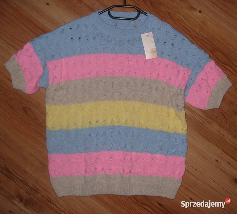 Multi kolorowy sweterek krótki rękaw ML Bluzki i koszule Rawicz sprzedam
