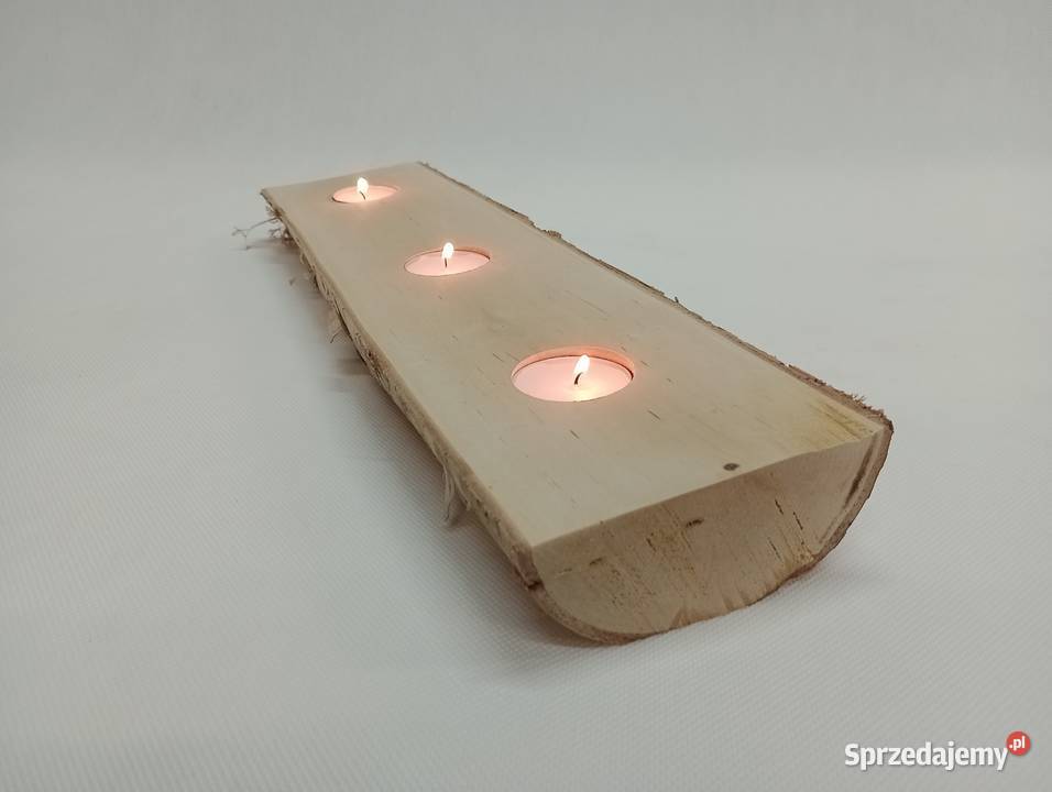 DREWNIANY ŚWIECZNIK NA PODGRZEWACZE ŚWIECZKI Żagań