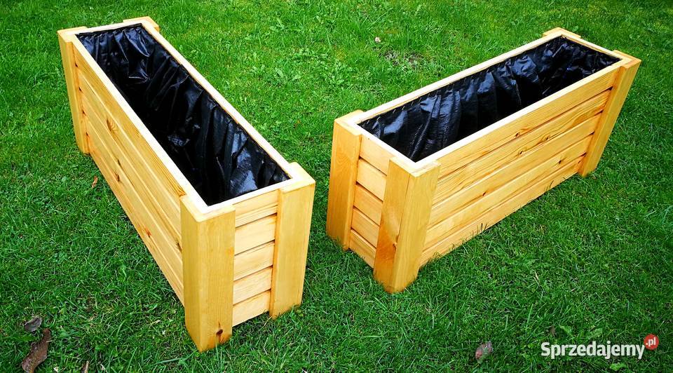 Donica drewniana prostokątna kwietnik osłonka Radków