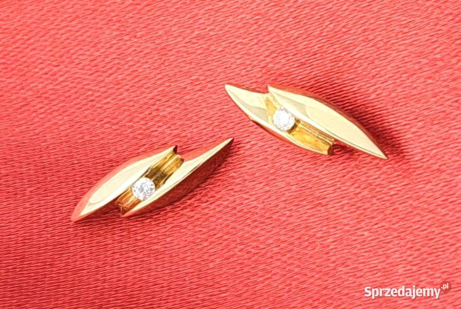 Kolczyki Złote pr585 z kamieniem sztyft Z148 Poznań sprzedam