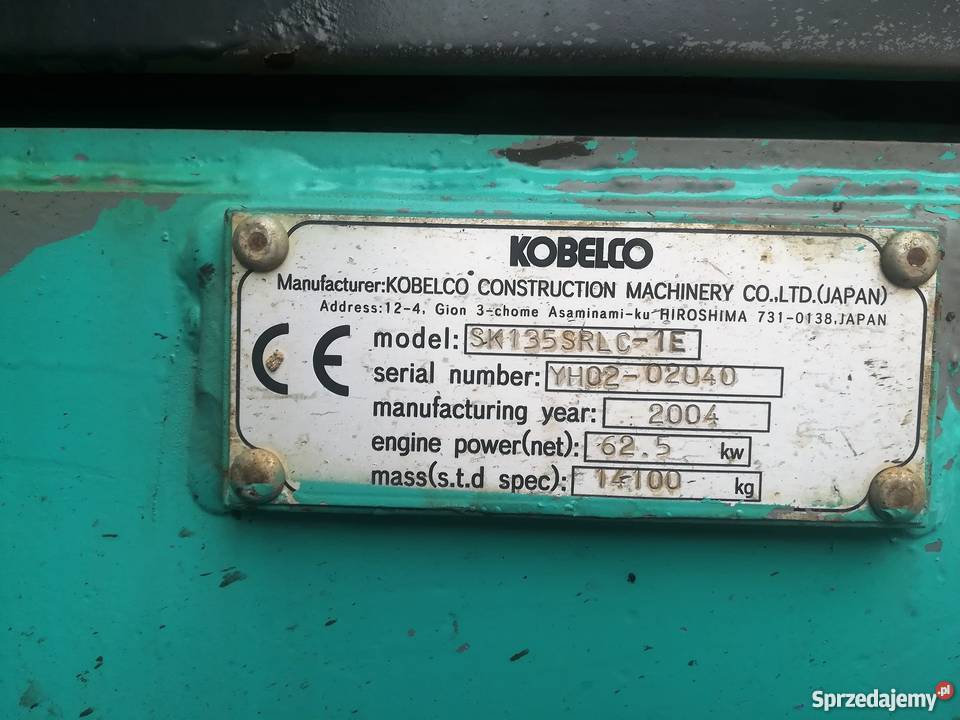 Koparka Gąsienicowa Kobelco SK 135 SR LC 1E Kabina Ostrowiec Świętokrzyski