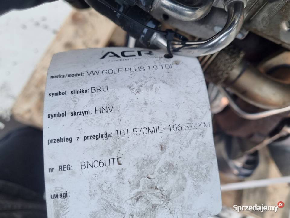 SILNIK KOMPLET VW Golf V 19 TDI 90 Rudka