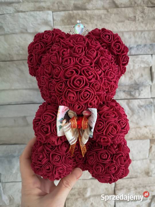 Miś z róż piankowych bordowy wys 25 Otrębusy