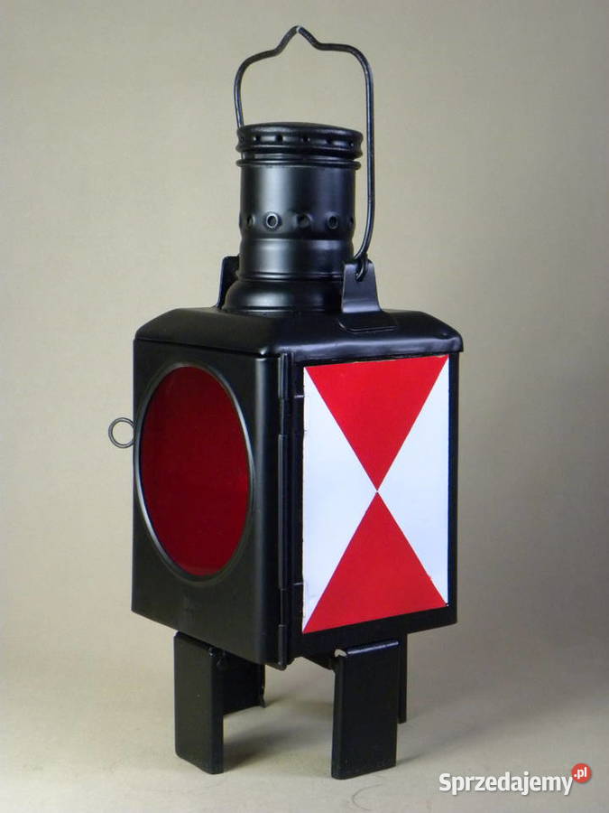 Kolekcjonerska niemiecka kolejowa lampa naftowa Legnica