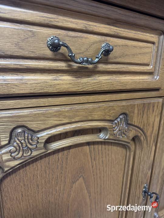 Zestaw dębowy komoda i witryna wisząca Ełk