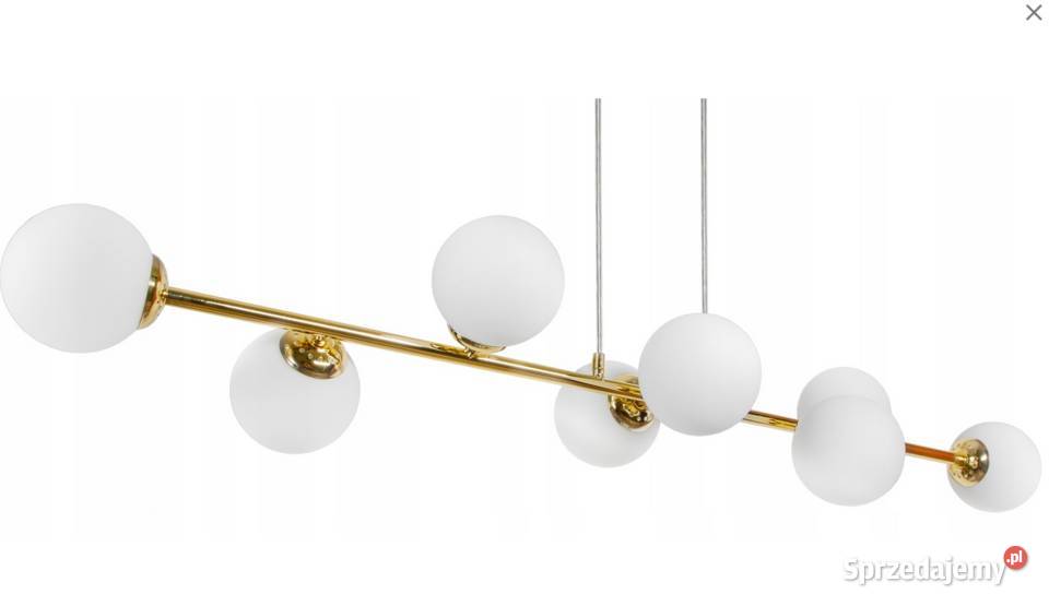 LAMPA WISZĄCA SUFITOWA ŻYRANDOL ZŁOTA KULE 8 Oświetlenie Choroszcz