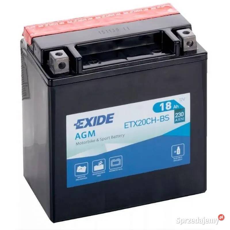 Akumulator motocyklowy EXIDE ETX20CHBS YTX20CHBS Radom