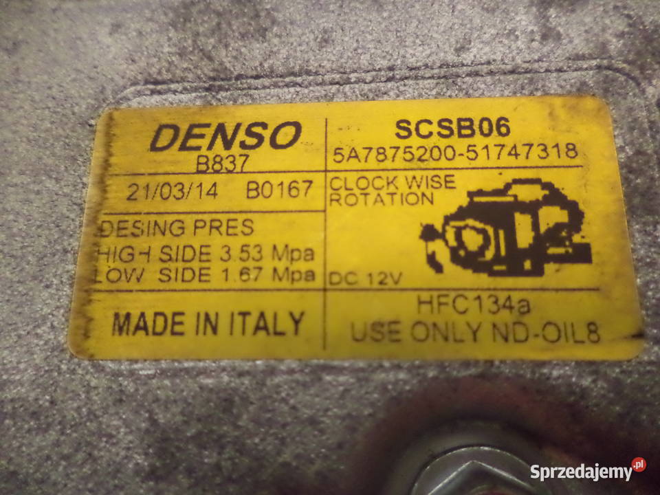 FIAT PUNTO 500 LANCIA SPREZARKA KLIMATYZACJI Turek