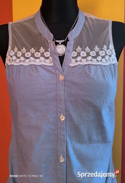 Fajna koszula z koronką niebieski Bolesławiec