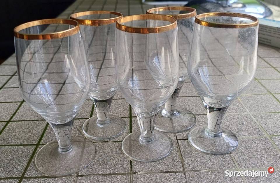 42 częściowy zestaw PRL vintage z złoceniem Kowary