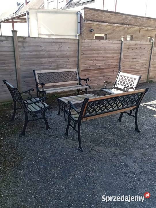 Zestaw ozdobnych mebli ogrodowych z ciężkiego Podławki