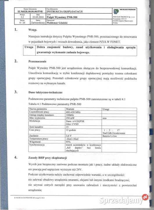 Radiostacja zestaw słuchawkowo mikrofonowy PNR50 sprzedam