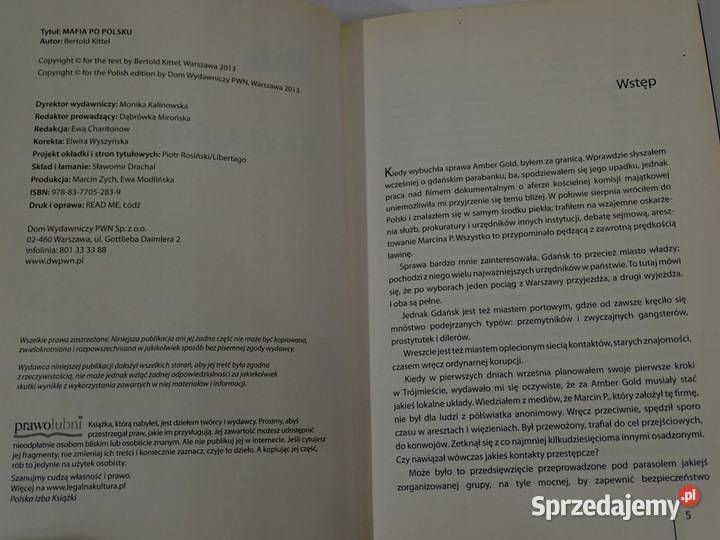Mafia polsku Bertold Kittel Osięciny sprzedam