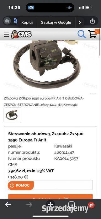 Przełacznik Świateł Kawasaki ZX400H2 ZXR400 wielkopolskie Poznań