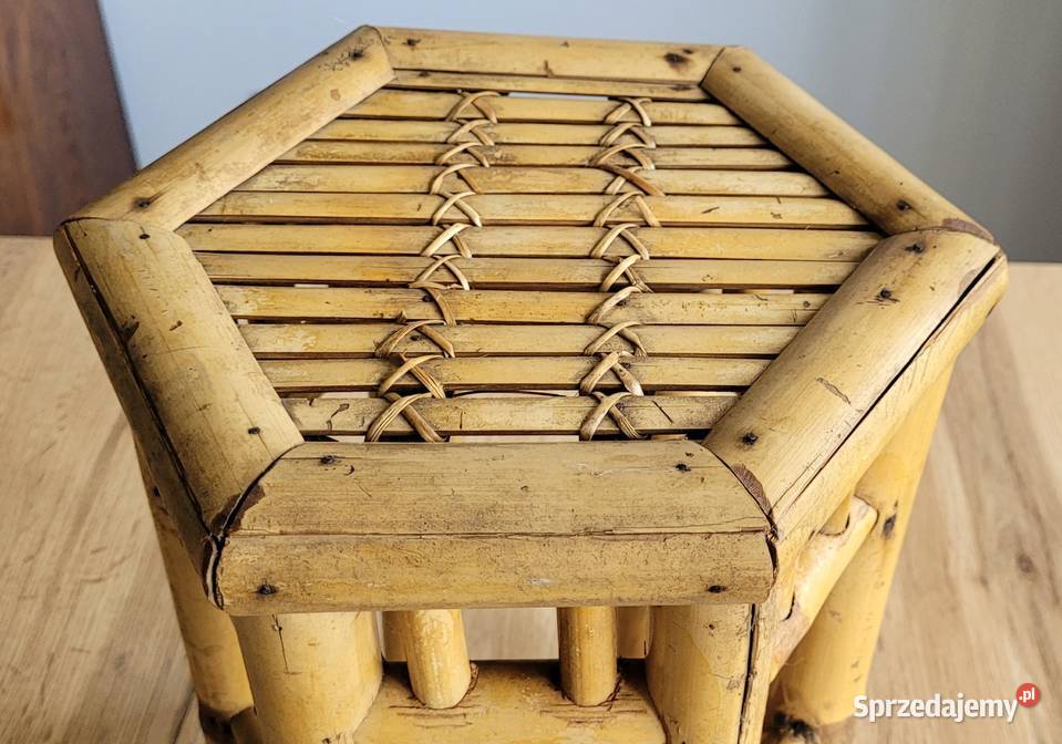 Orientalny bambusowy kwietnik stoliczek Kraków