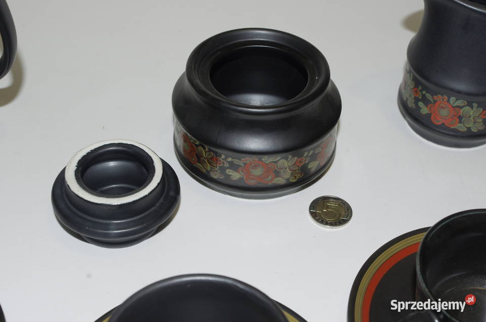 Duży serwis kawowy dekoracyjny wady Szkło Czeladź