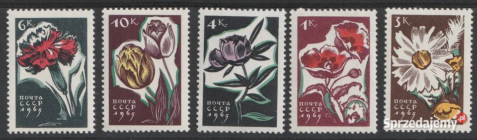 ROSJA ZSRR KWIATY 1965 CZYSTE Łódź
