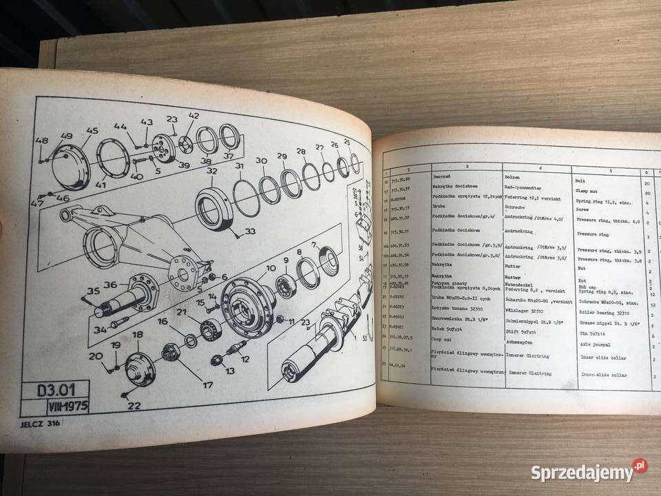 Tytuł Jelcz 316 Katalog części zamiennych Łęczyca