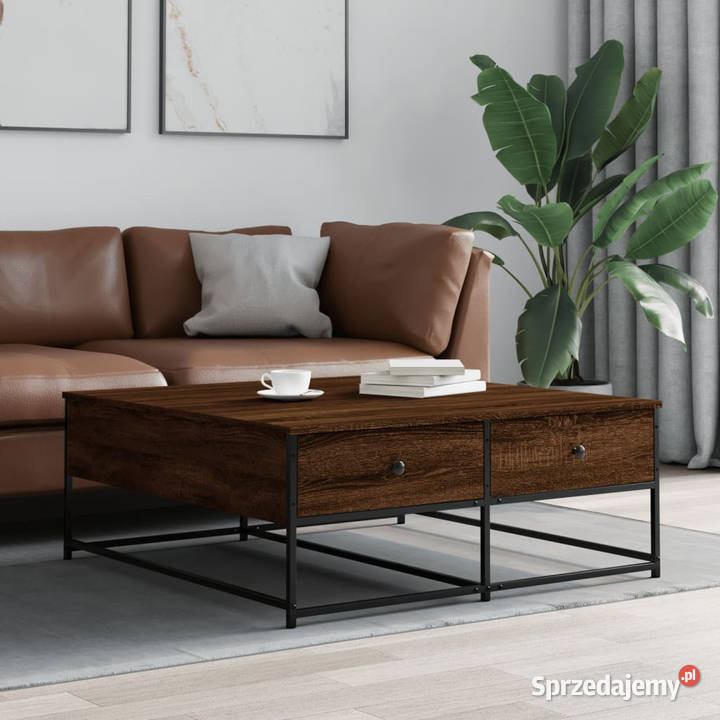 Stolik kawowy brązowy dąb 100x99x40 WM835298 Warszawa