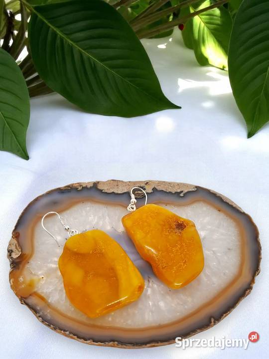 Kolczyki z BURSZTYNU bursztyn bałtycki bryłki Kolczyki Warszawa
