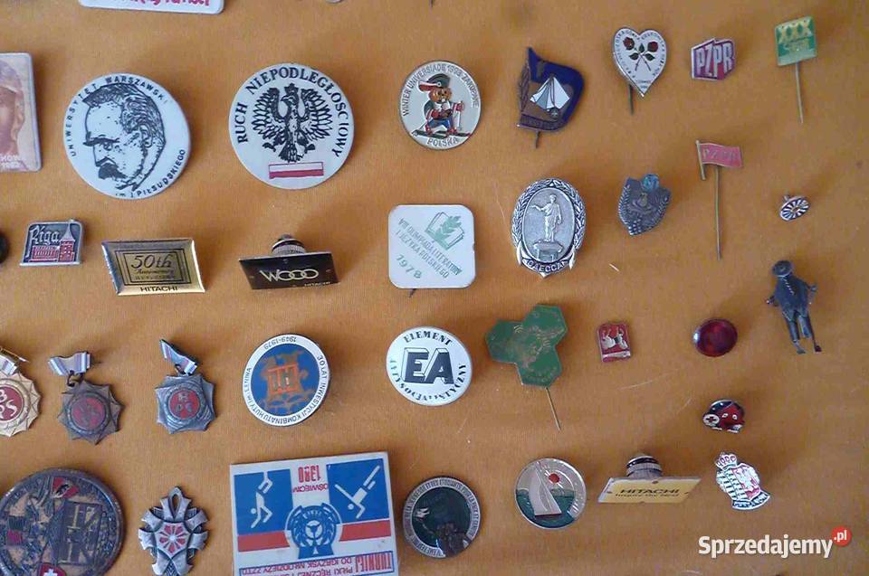 ZESTAW ODZNAK PRL RÓŻNE 122 sztuk małopolskie Kraków sprzedam