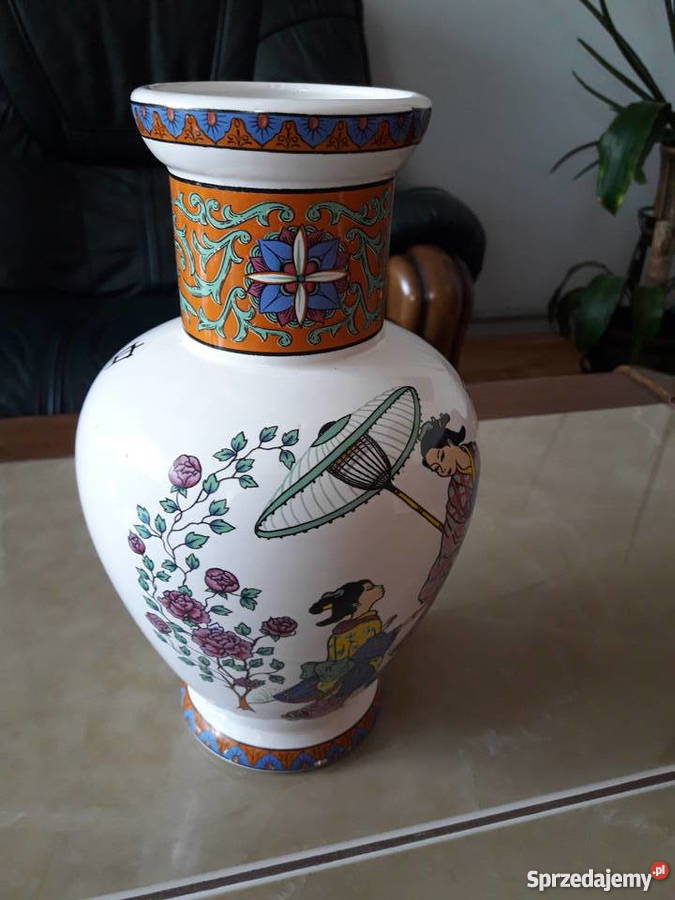 Stary sygnowany wazon Chiny lubelskie Janów Lubelski