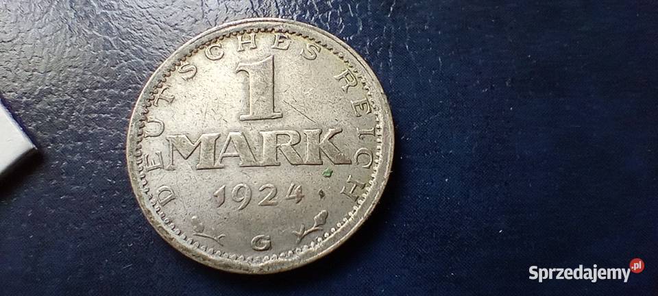 Stare monety 1 marka 1924 G Niemcy srebro podkarpackie Lesko sprzedam
