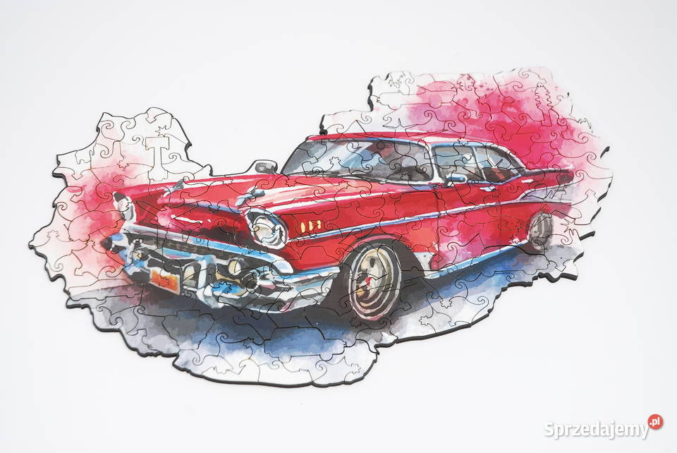 Puzzle Drewniane Premium EKO Układanka Retro Car Łódź