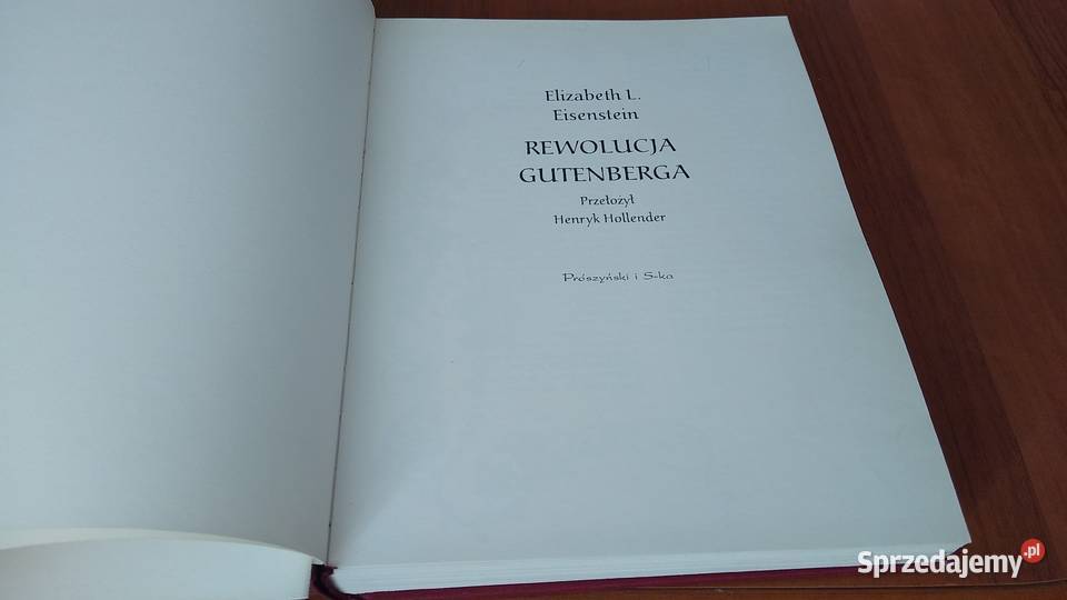Rewolucja Gutenberga Elizabeth L Eisenstein Gdańsk