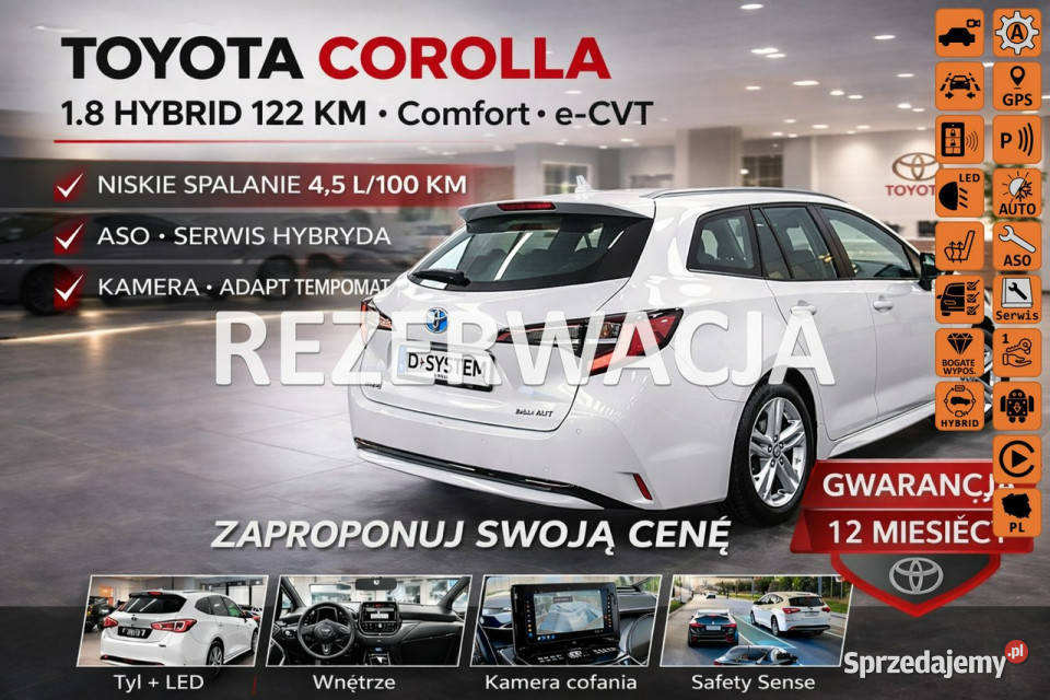 Toyota Corolla 2122 Salon Polska 18 HYBRID 1wł z Zarejestrowany w Polsce Corolla Białystok