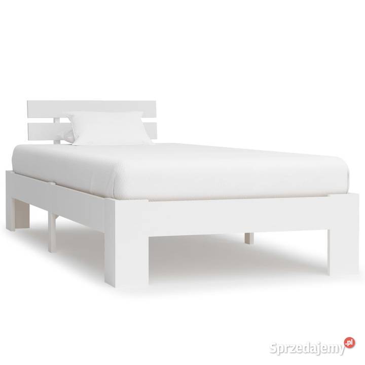 vidaXL Rama łóżka, biała, lite drewno sosnowe, 283154