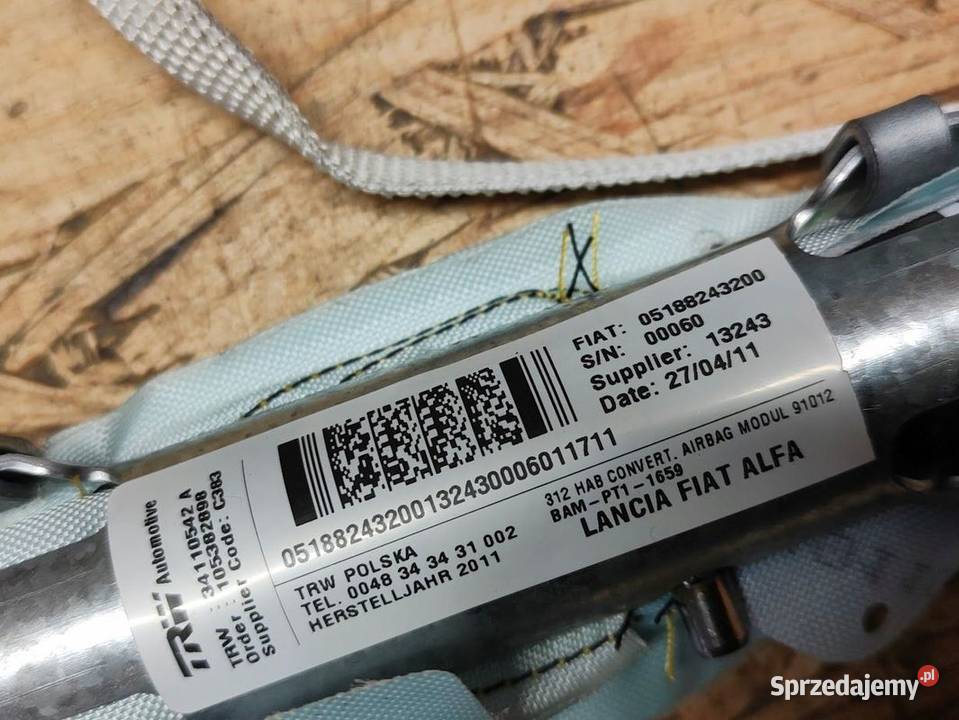 Airbag Kurtyna Prawa Fiat 500 Cabrio 05188243200 Pleszew