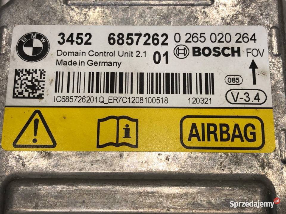 SENSOR AIRBAG BMW F10 6857262 0916 CZUJNIK Części samochodowe