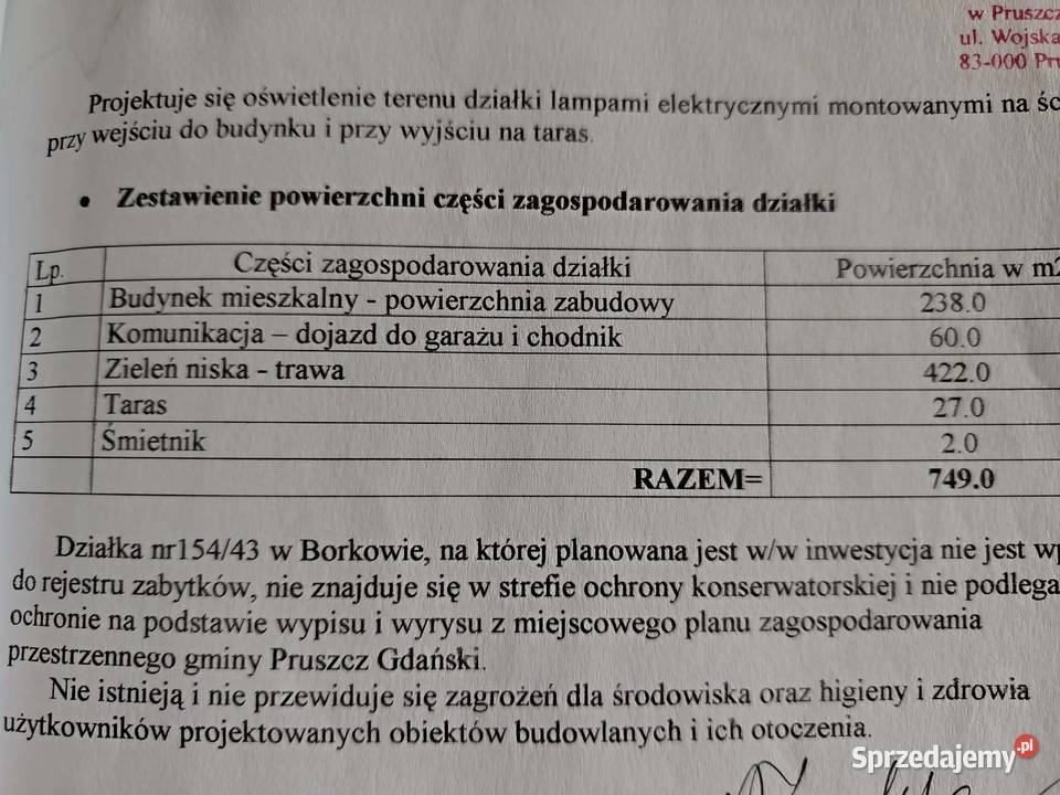 Gdańsk Borkowo Sadowa przestronny 230m pomorskie