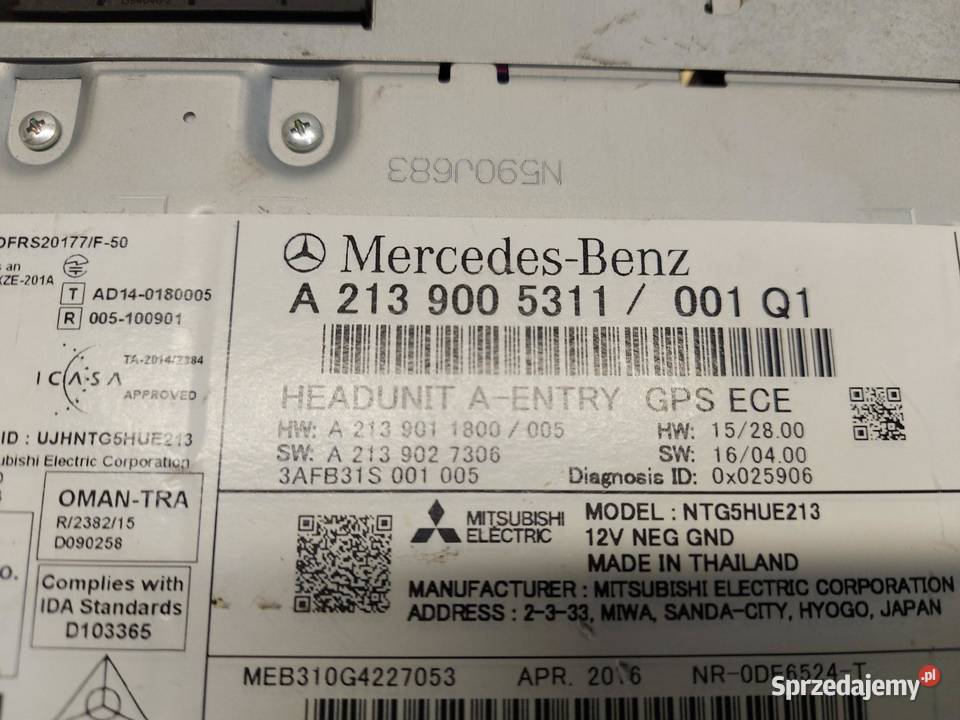 MERCEDES W213 Czytnik kart nawigacja A2139005311