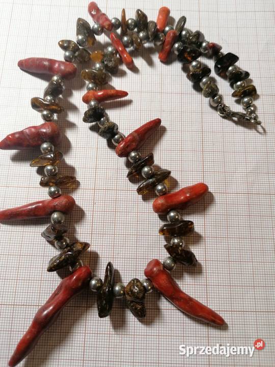 Naszyjnik bursztyn koral korale Białystok