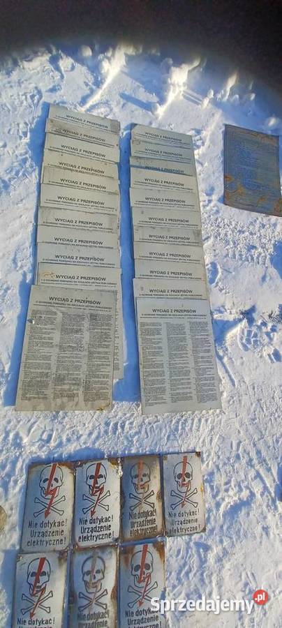 Stare tablice BHP informacyjne i instrukcja Osipy-Kolonia
