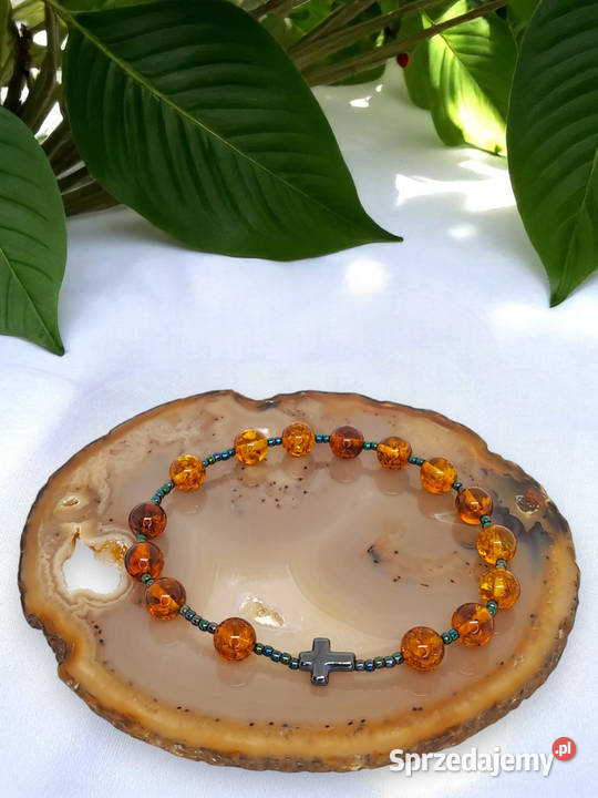 Bransoletka różaniec dziesiątka różańca BURSZTYN Warszawa